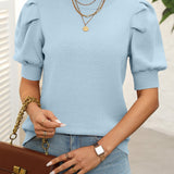 Mandy Mock Neck Puff Sleeve Sweater