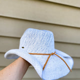 Isla Cowboy Hat - White/Denim - Final Sale