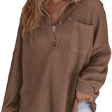 Half Button Long Sleeve Sweatshirt