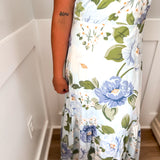 Sloane Flora Ursa Off The Shoulder Maxi Dress - Blue