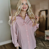 Katherine Stripe Shirt - Grenadine Red