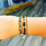 Set of 5 Black Gold Bracelet