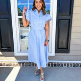 Toast To The Coast Midi Dress - Light Blue