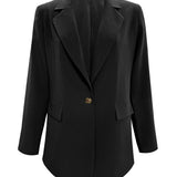 Lapel Collar Long Sleeve Blazer