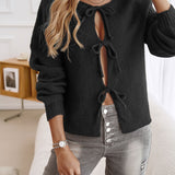 Devine Tied Round Neck Dropped Shoulder Cardigan