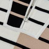 Striped Half Zip Sweater Vest