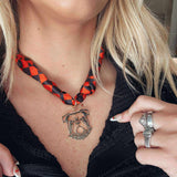 Red + Black DAWG Gameday Scarf Necklace - Final Sale