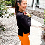 SPANX | AirEssentials Longsleeve Side Slit Top - Black