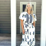 Hydrangea Heaven Midi Dress - Blue