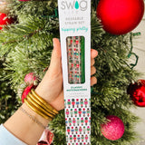 SWIG Classic Nutcracker Glitter Reusable Straw Set