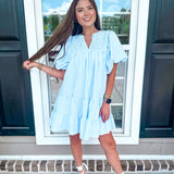 Walk On The Shore Dress - Blue