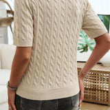 Cable-Knit Short Sleeve Sweater