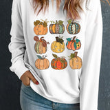 Pumpkin Graphic Long Sleeve Sweatshirt