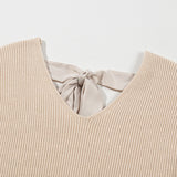 Tied Back V-Neck Long Sleeve Sweater
