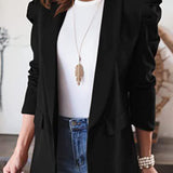 Collared Neck Puff Sleeve Blazer