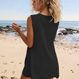 Slit Round Neck Top and Shorts Set