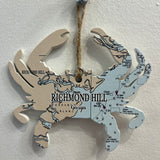 Wood Ornament Crab with Map - Richmond Hill