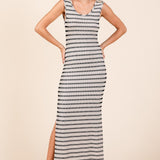 Mittoshop Striped Scoop Neck Sleeveless Maxi Dress