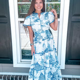 Coastal Serenity Midi Dress - Blue