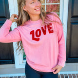 SHIRALEAH| "LOVE" Sweatshirt- Pink