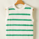 Striped Round Neck Sweater Vest