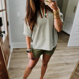 Falls Into Me Top - Olive