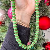 Green & Gold Heishi Bead Necklace