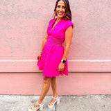 Playing Tricks On Me Dress- Fuchsia