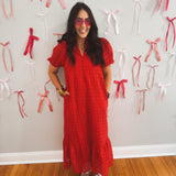 Look Ahead Midi Dress - Red