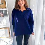 Quilted Top - Navy