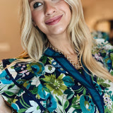 Navy Floral Dreams Top