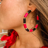 Cara Red & Black Earrings- Large