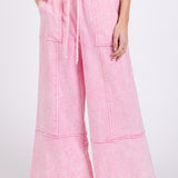 SAGE + FIG Mineral Washed Terry Wide Leg Pants