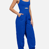 Cutout Scoop Neck Wide Strap Jumpsuit