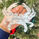 Wood Ornament Crab with Map - Richmond Hill