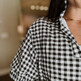 Adrienne | Charlotte Dress - Blk Seer Gingham