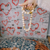 Beaded Together Bracelet - Cream Marble