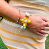 Pearl Double Strand with Dogwood Flower Bracelet