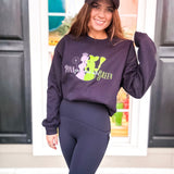 Pink Goes Good With Green Sweatshirt - Black