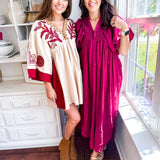 In Full Swing Dress - Burgundy