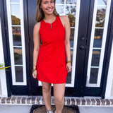 SPANXshape™ Get Moving Zip Front Dress- Red