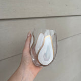 Stemless Oyster Confetti Glasses