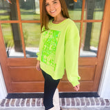 Lime Tonal QOS Logo Sweatshirt