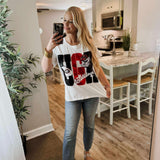 Queen Of Sparkles | UGA White Metallic Icon Tee - Final Sale