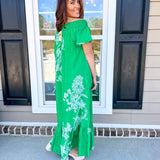 Lost In Thought Maxi Dress - Green