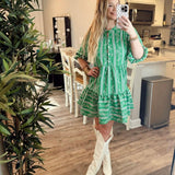 Riley Dress - Green Garden Lace