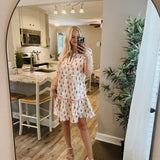 Adelyn Dress - Tan Cottage Stripes