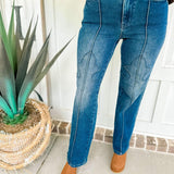 HW Western Seam Detail Straight Jean- Dark