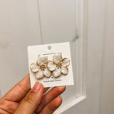 Gold Marble Flower Stud Earring - Final Sale