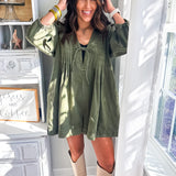 Give Thanks Romper - Olive